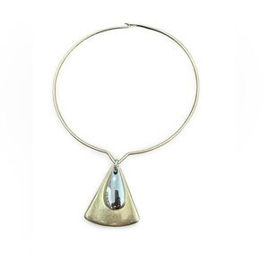 Vintage Robert Lee Morris Gold and Silver Geometric wire collar Necklace